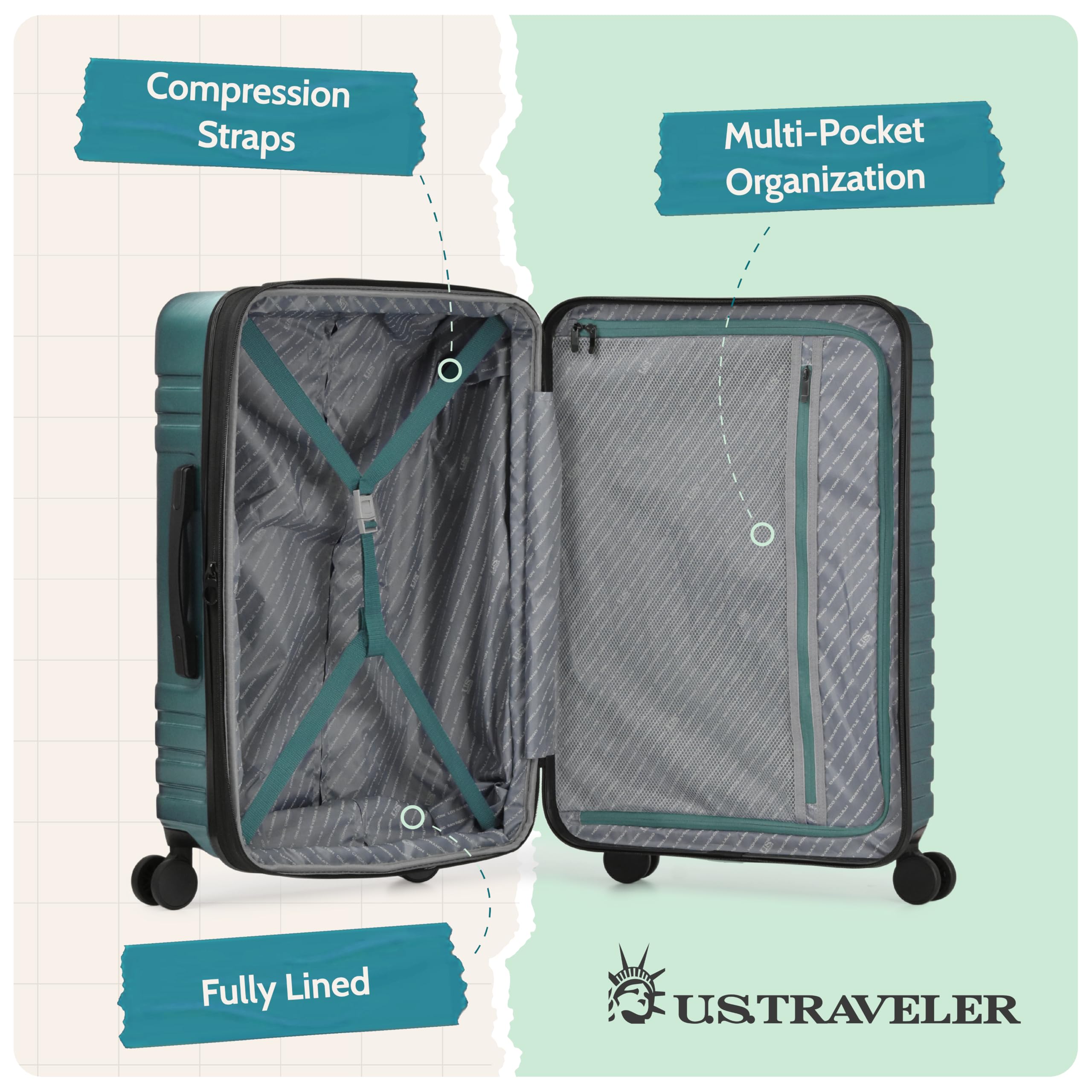 22" Expandable Hardside Carry-On Luggage – Teal
