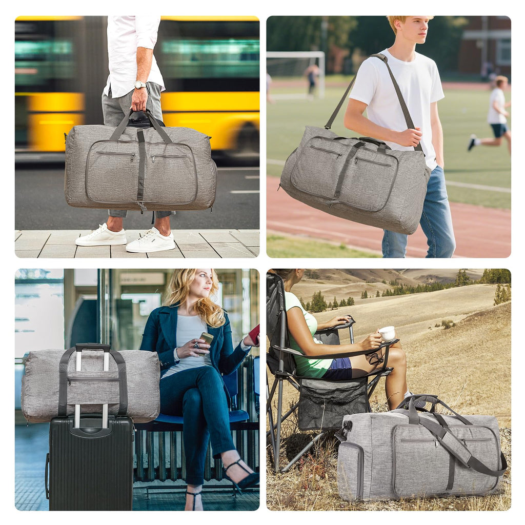 115L Foldable Travel Duffle Bag with Shoe Compartment