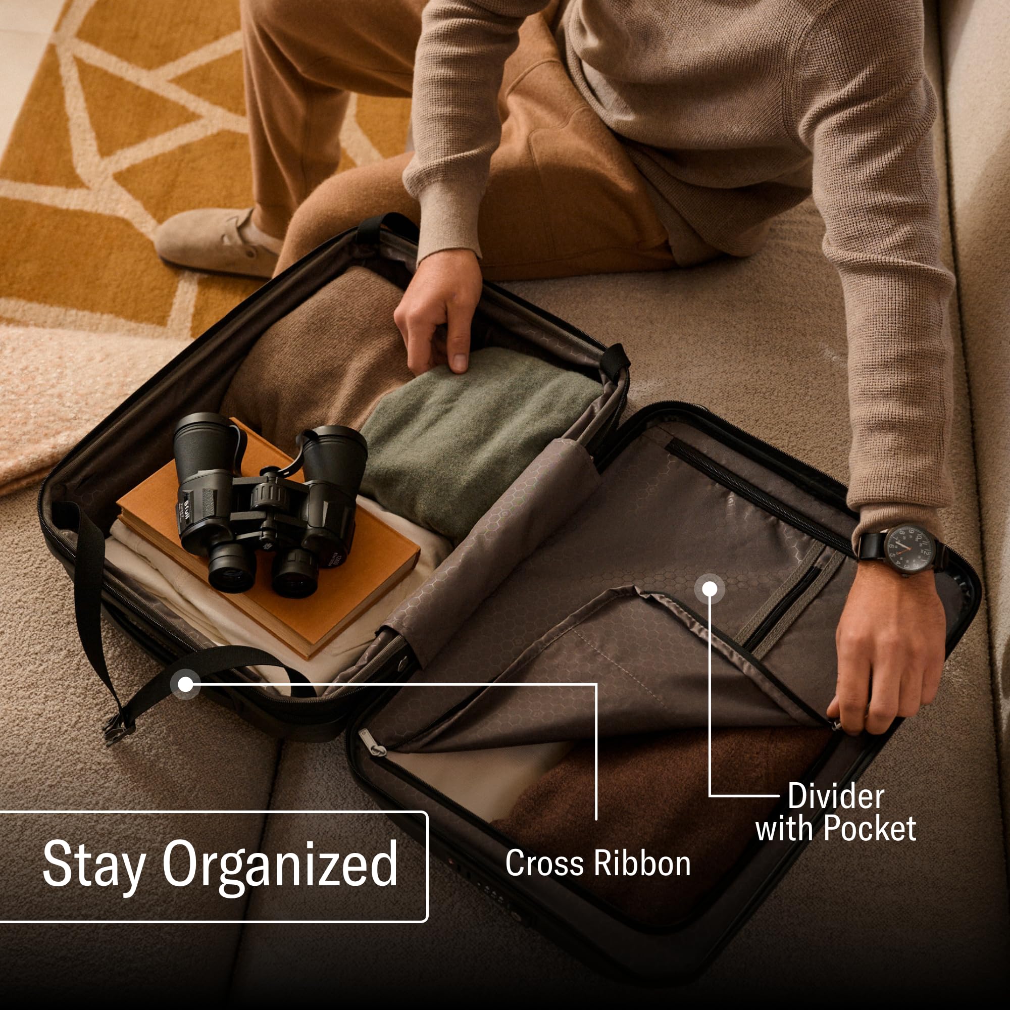 Large Expandable Hardside Luggage – Black