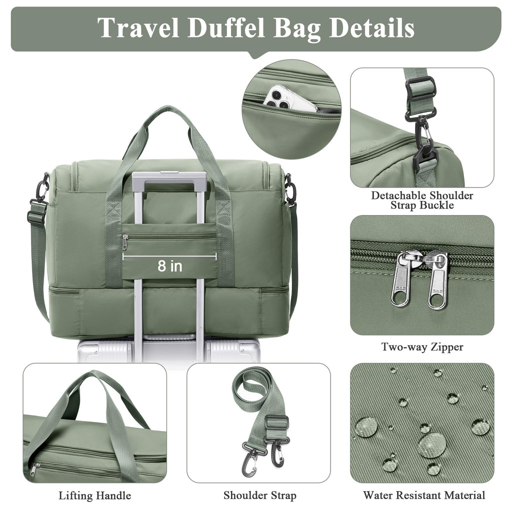 Travel Duffle Bag with Shoe Compartment