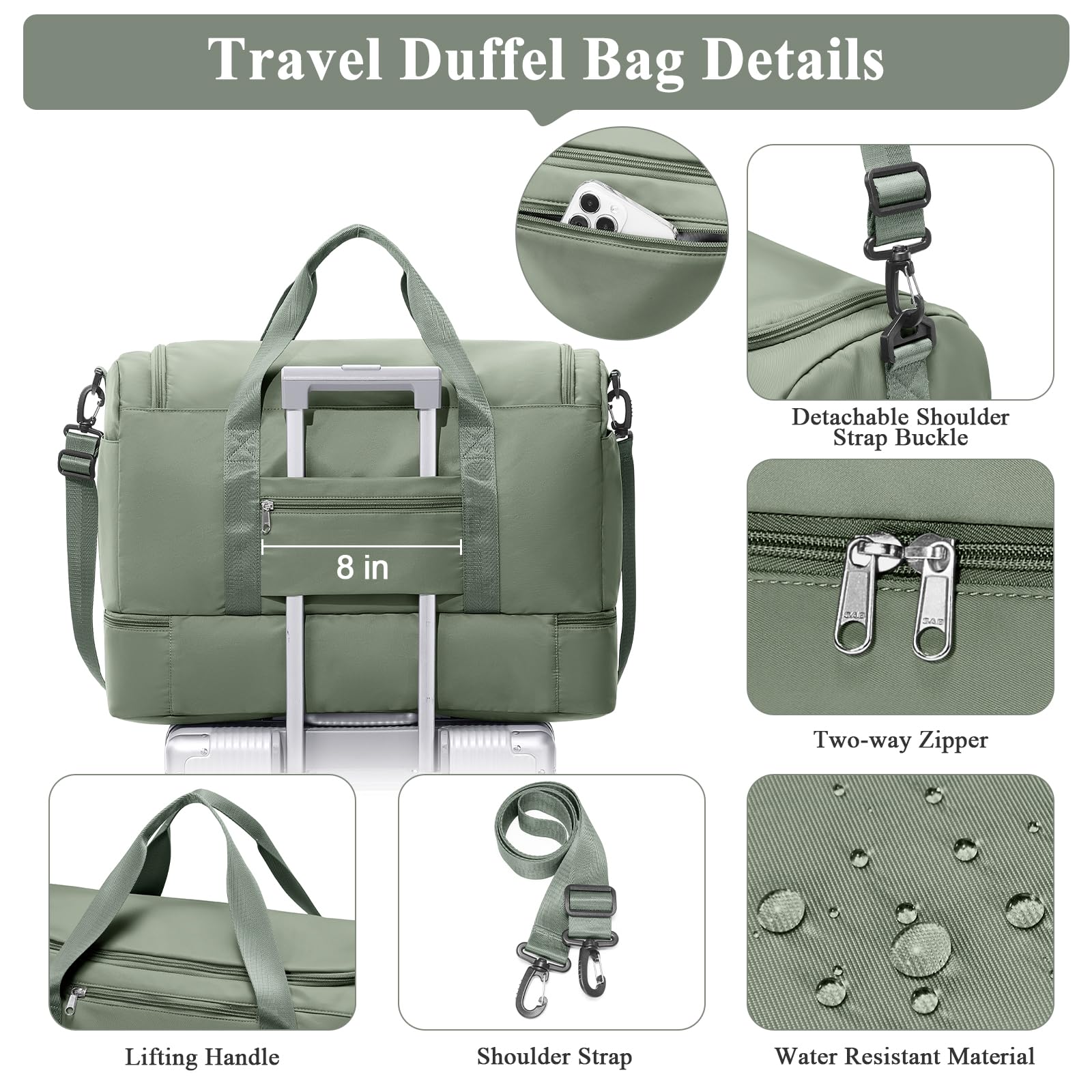 Travel Duffle Bag with Shoe Compartment