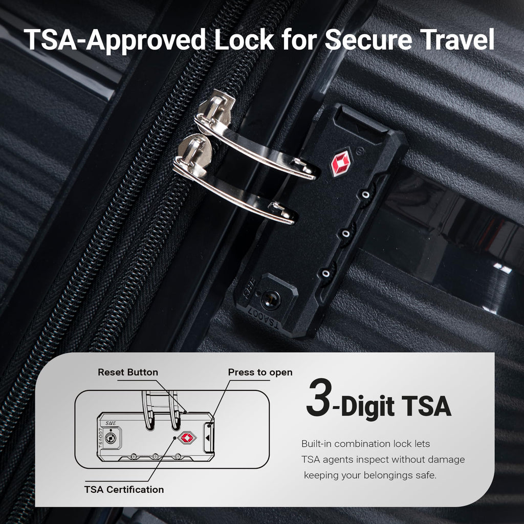4-Piece Expandable Hardside Luggage Set with TSA Lock
