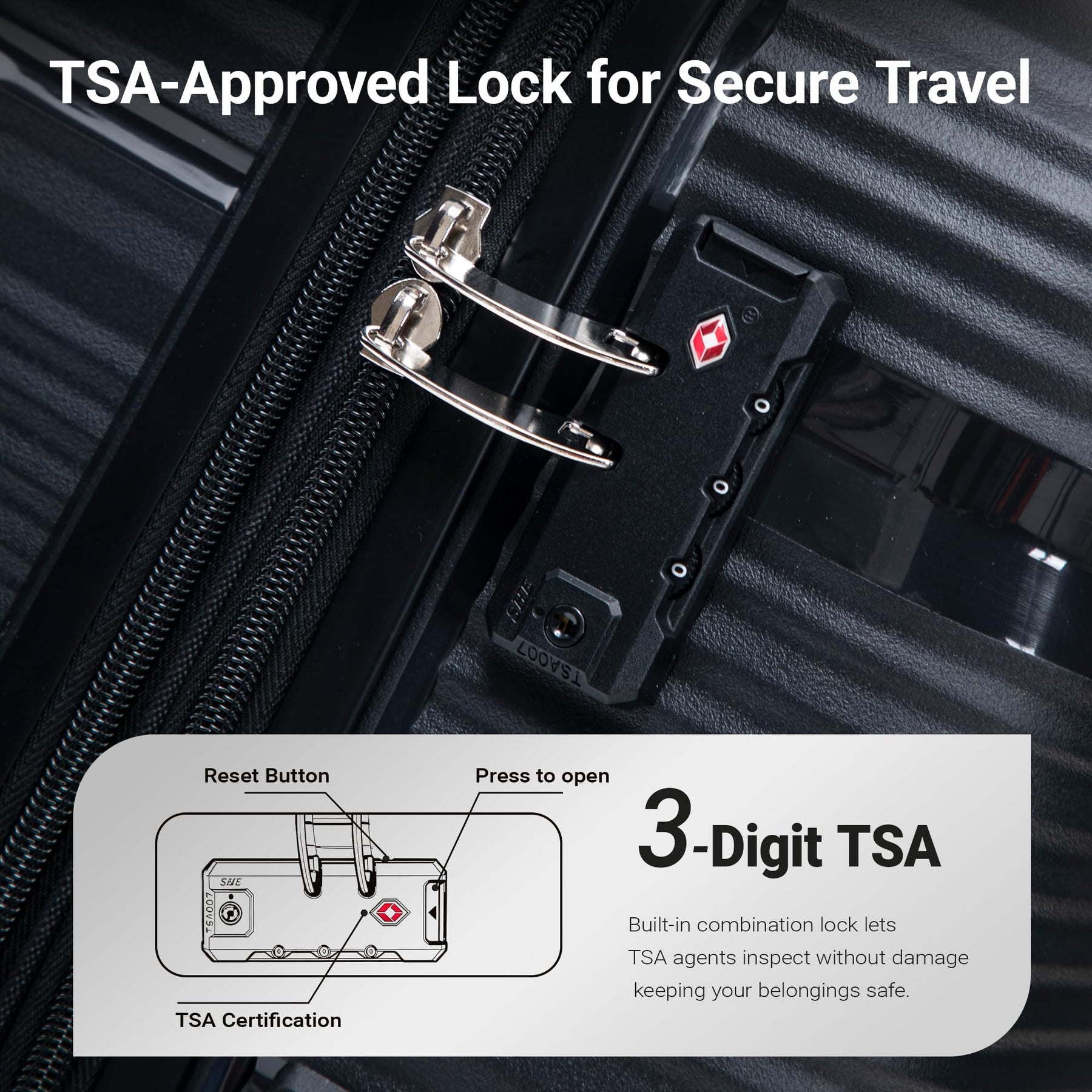 4-Piece Expandable Hardside Luggage Set with TSA Lock
