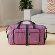 60L Foldable Waterproof Travel Duffle Bag – Purple