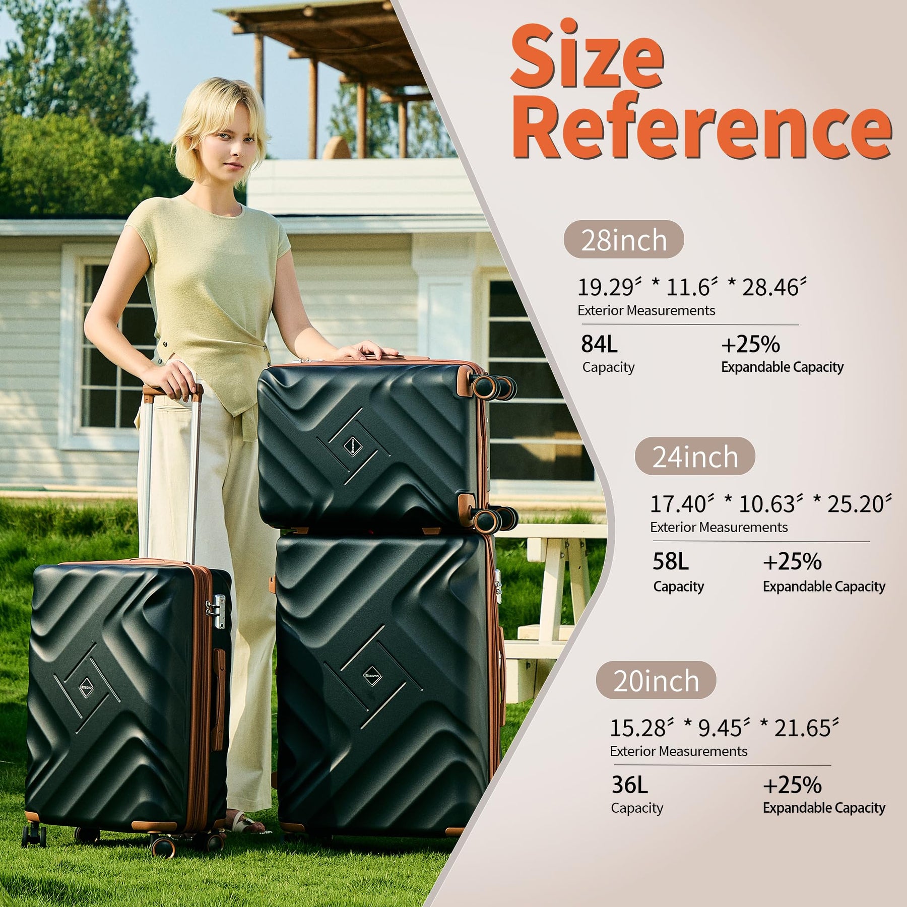 10-Piece Hardside Luggage Set with TSA Lock