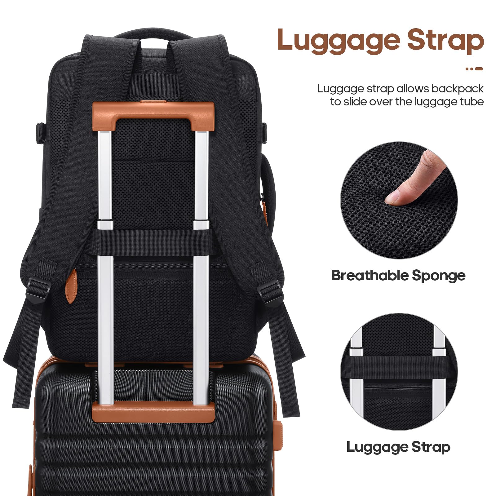 3-Piece Carry-On Luggage Set – Black