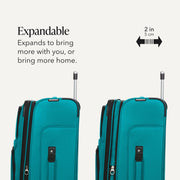 Medium Expandable Softside Luggage – Teal
