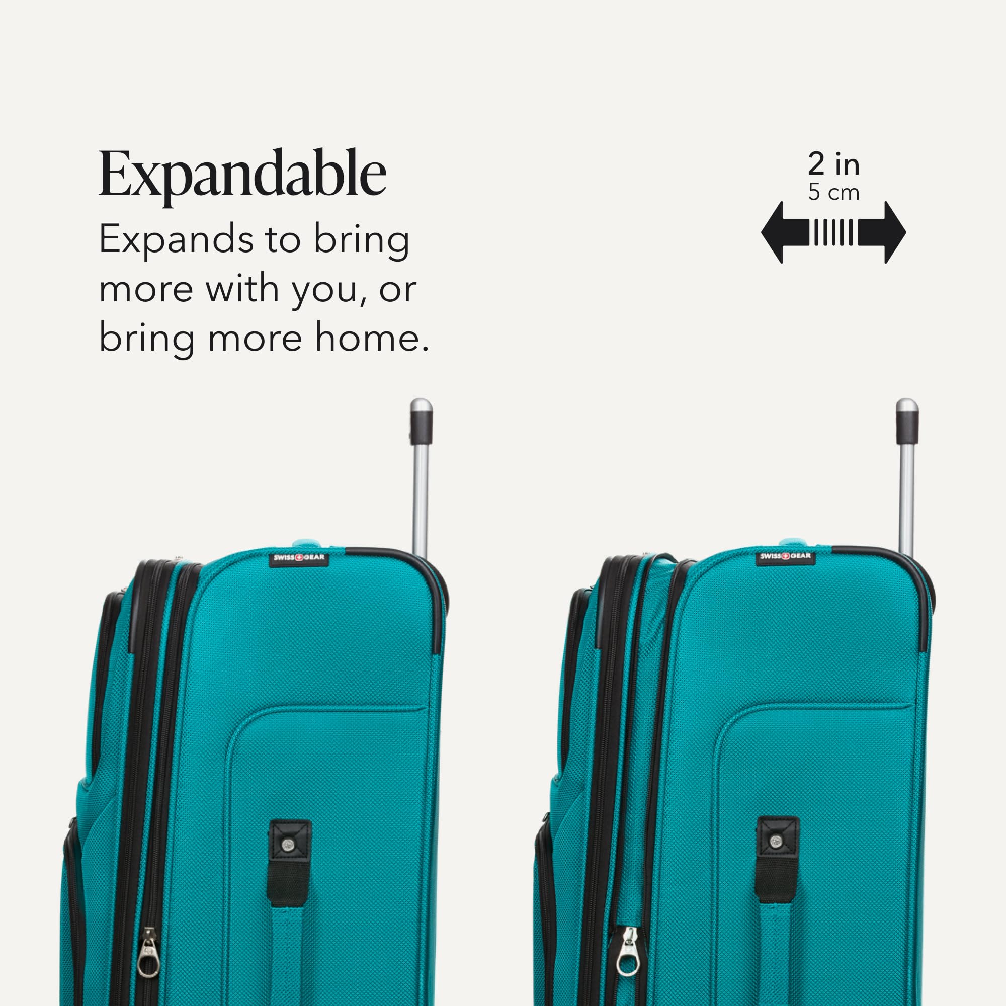 Medium Expandable Softside Luggage – Teal