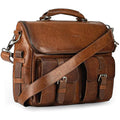 15" Full Grain Leather Messenger Bag – Tan