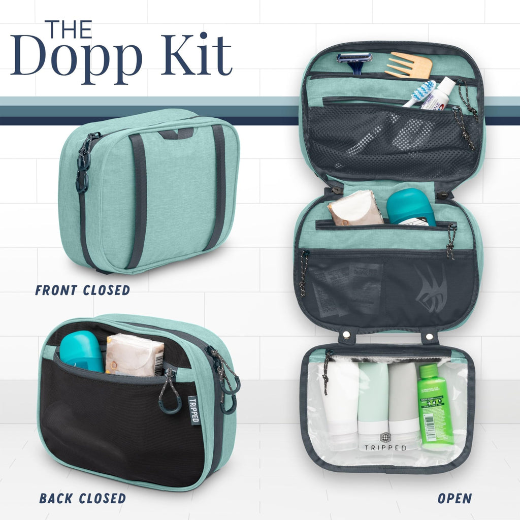 3-Piece Travel Toiletry Bag Set – Dusty Teal