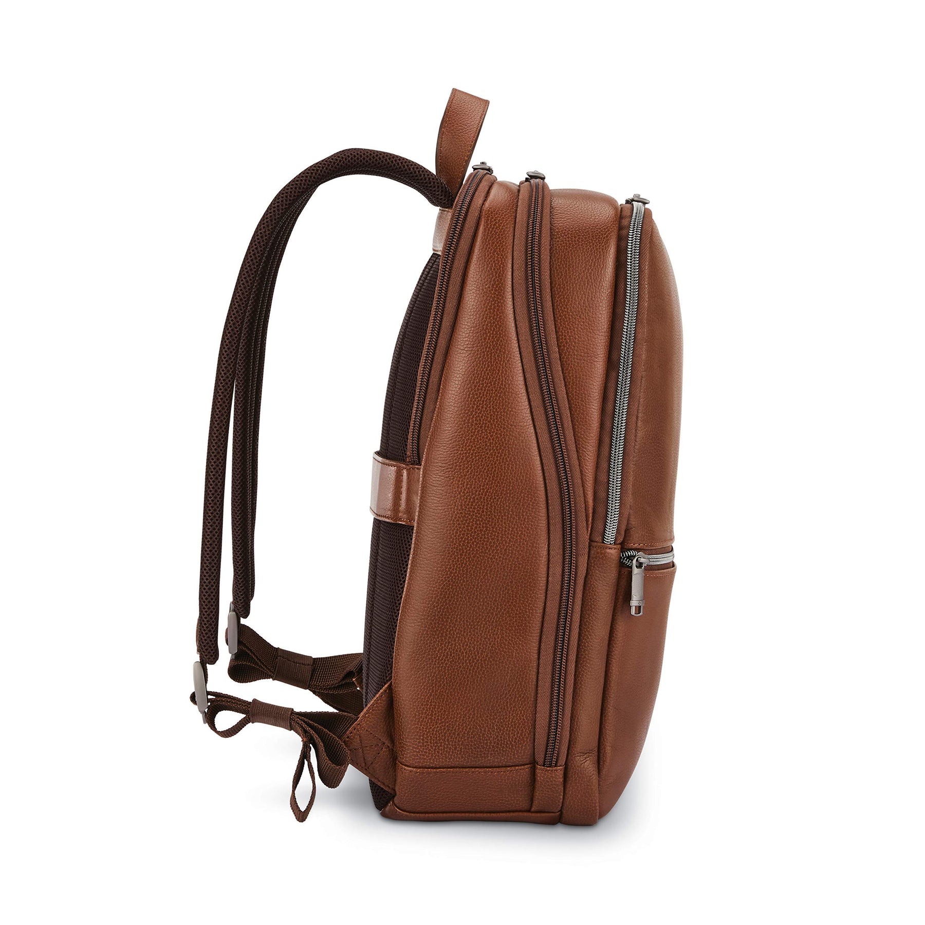 Slim Leather Backpack – Cognac
