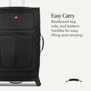 Large Expandable Softside Luggage – Black