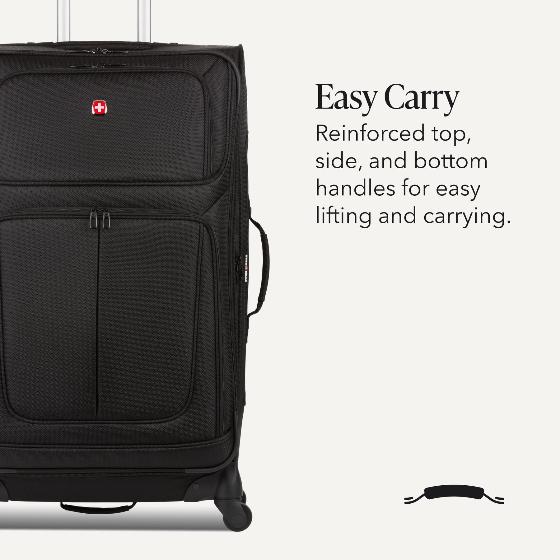 Large Expandable Softside Luggage – Black