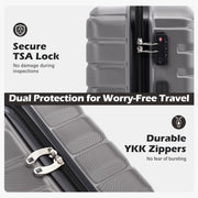 3-Piece Hardside Luggage Set – Gray