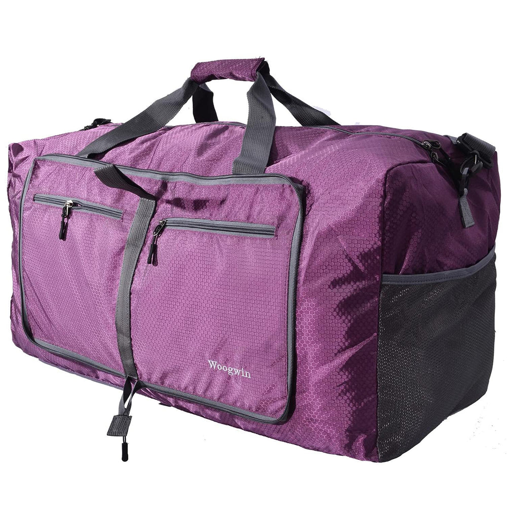 60L Foldable Waterproof Travel Duffle Bag – Purple