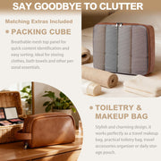 3-in-1 Leather Travel Duffle Bag with Shoe Compartment