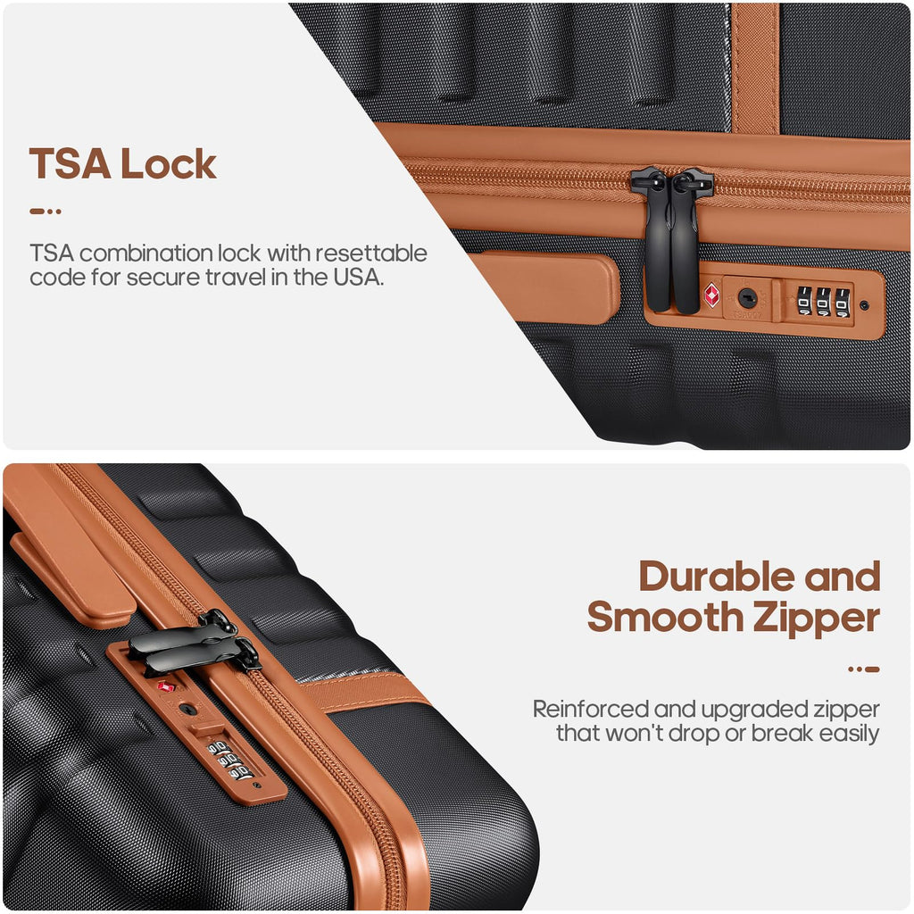 3-Piece Carry-On Luggage Set – Black