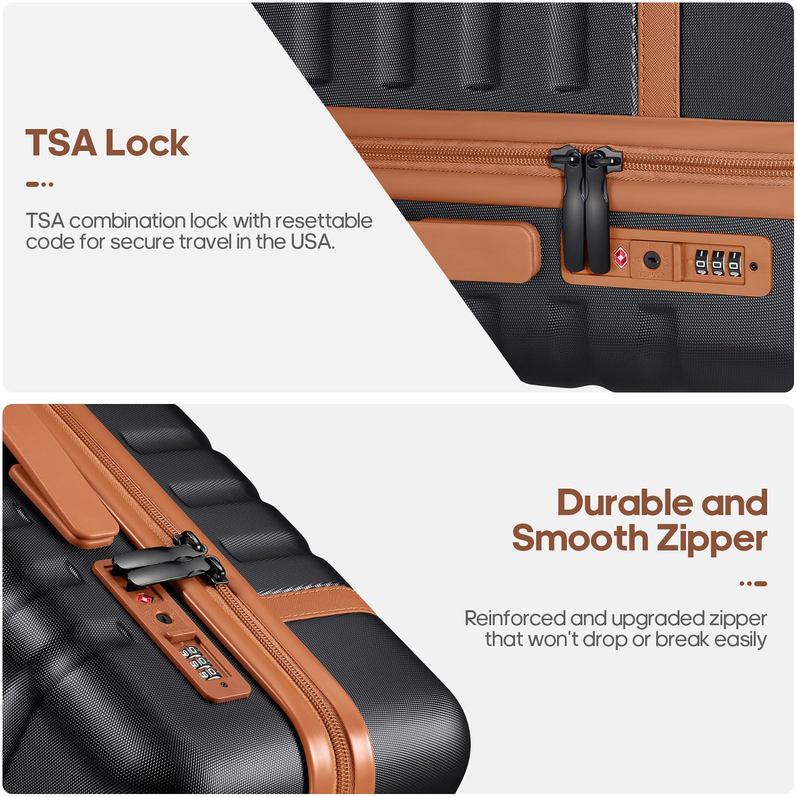 3-Piece Carry-On Luggage Set – Black