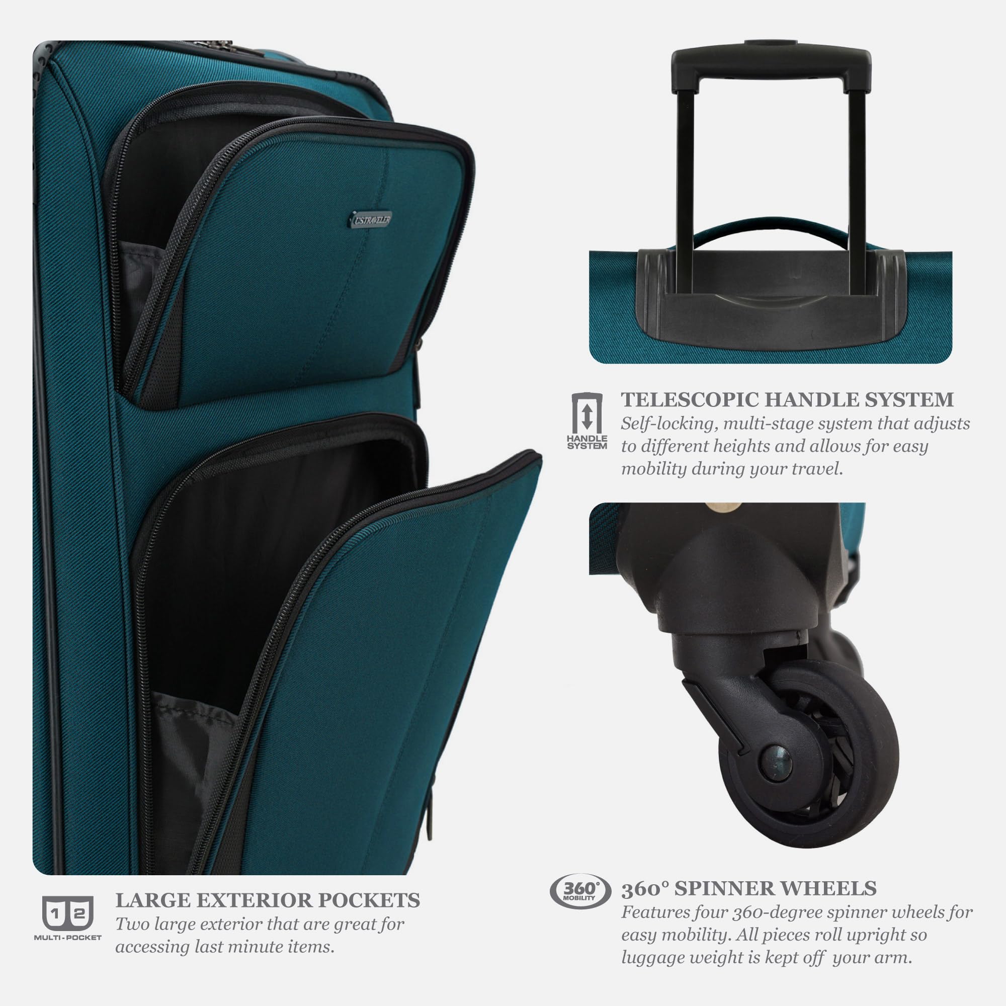 31" Expandable Softside Luggage – Teal
