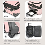 2-Piece Softside Carry-On Luggage Set – Pink