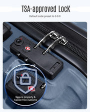 LIGHT FLIGHT Luggage Sets, 3 Piece Durable Suitcase Set with Spinner Wheels, 3 Pcs Hard Shell Lightweight Luggage with TSA Lock, Large Checked Travel Suitcases, 20/24/28 Inch, Royal Blue