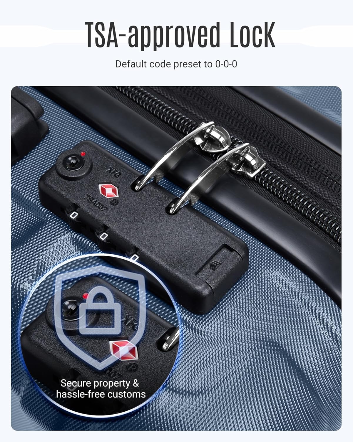 LIGHT FLIGHT Luggage Sets, 3 Piece Durable Suitcase Set with Spinner Wheels, 3 Pcs Hard Shell Lightweight Luggage with TSA Lock, Large Checked Travel Suitcases, 20/24/28 Inch, Royal Blue