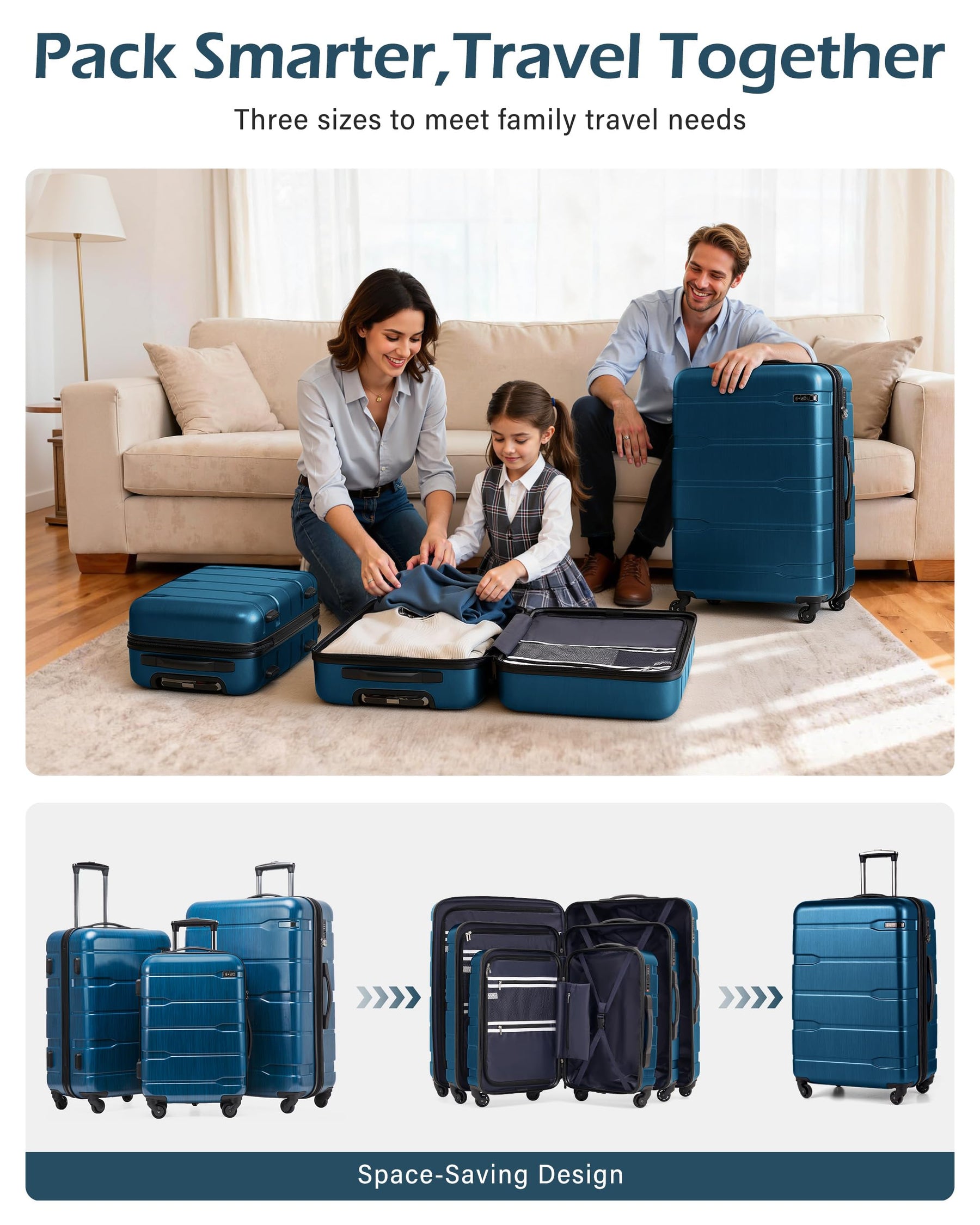 24" Hardside Checked Luggage with TSA Lock – Caribbean Blue