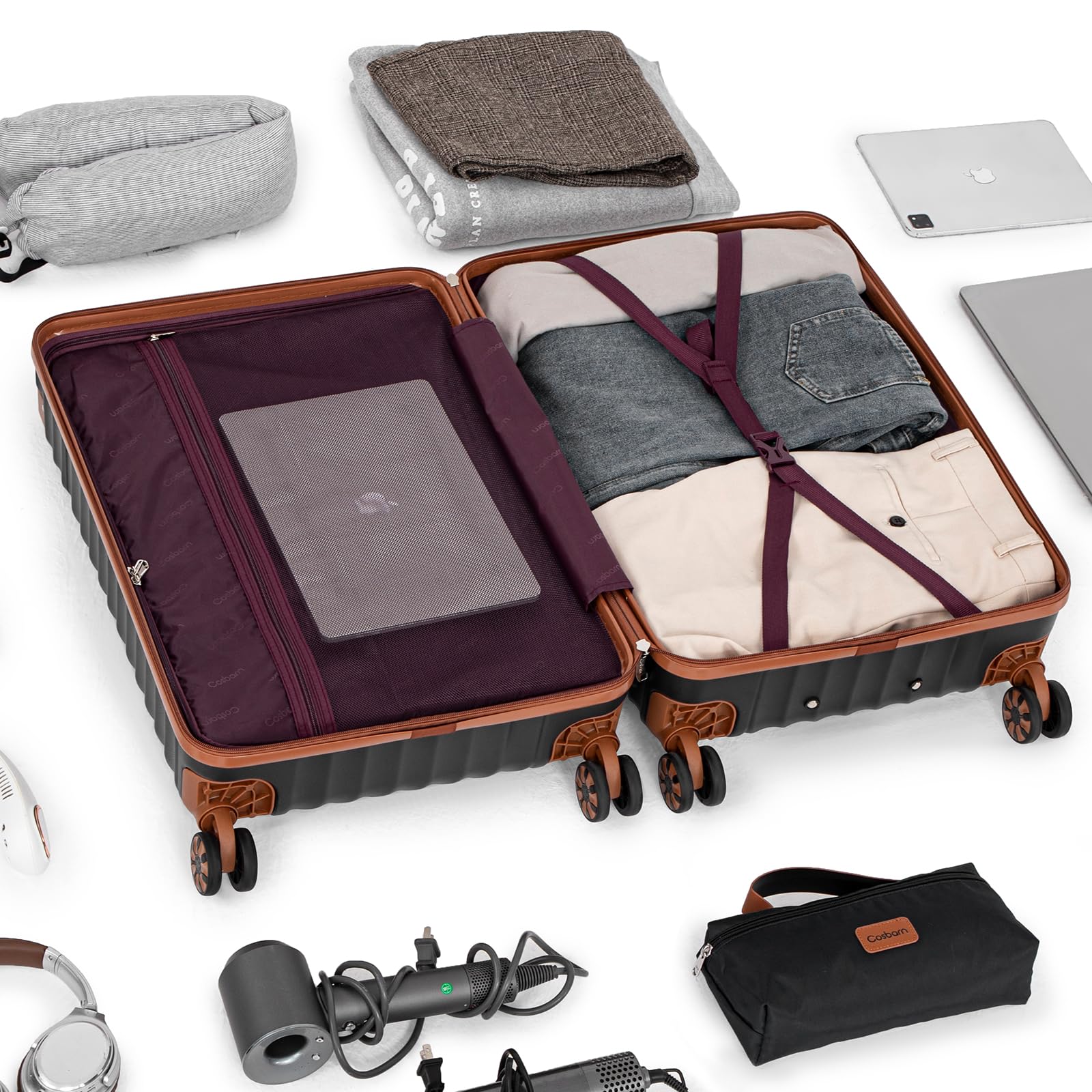 5-Piece Hardside Luggage Set – Black