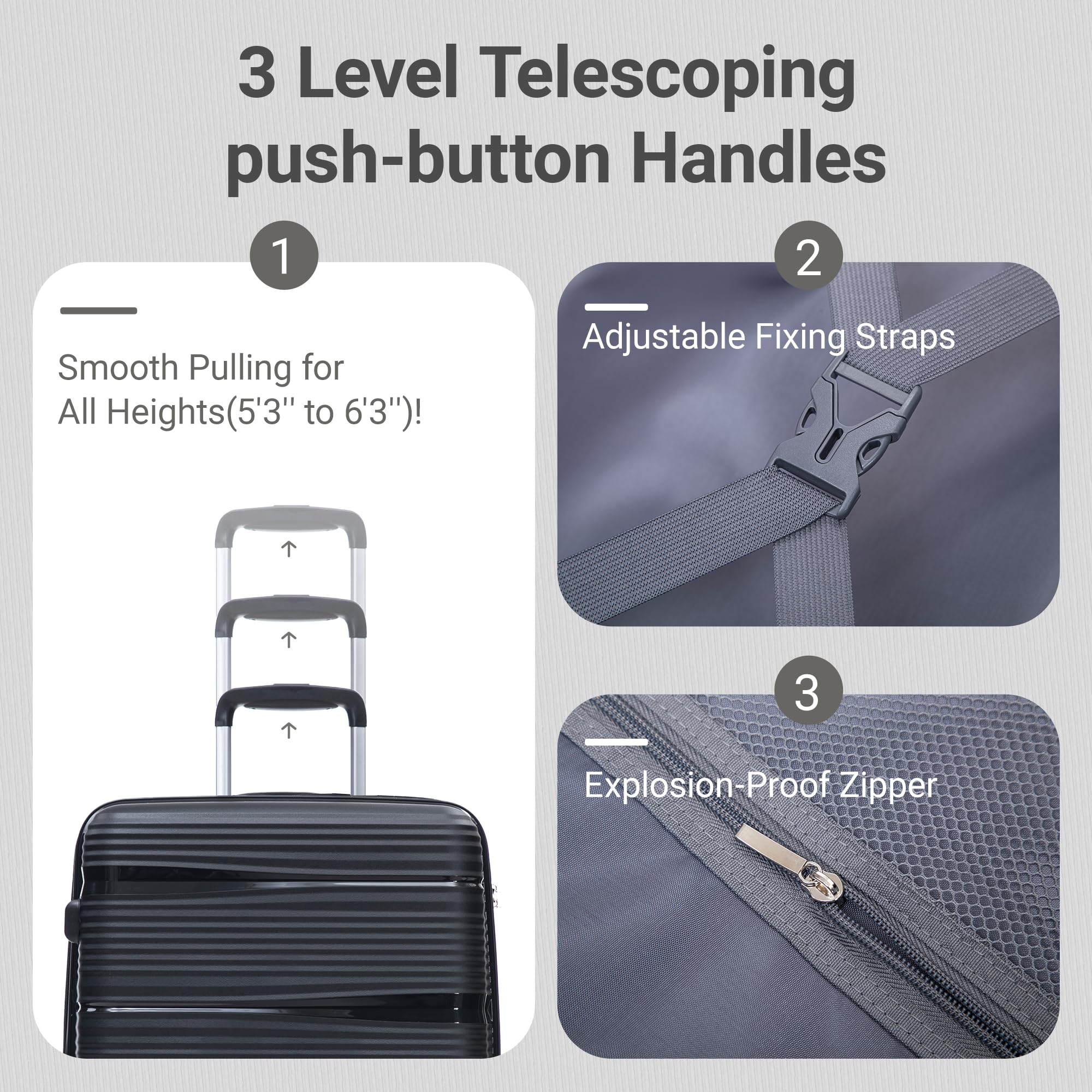 4-Piece Expandable Hardside Luggage Set with TSA Lock
