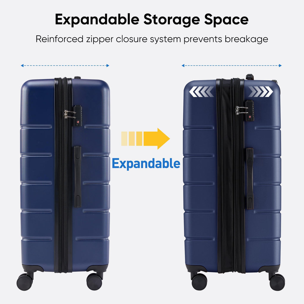 24" Expandable Hardside Luggage with TSA Lock – Blue