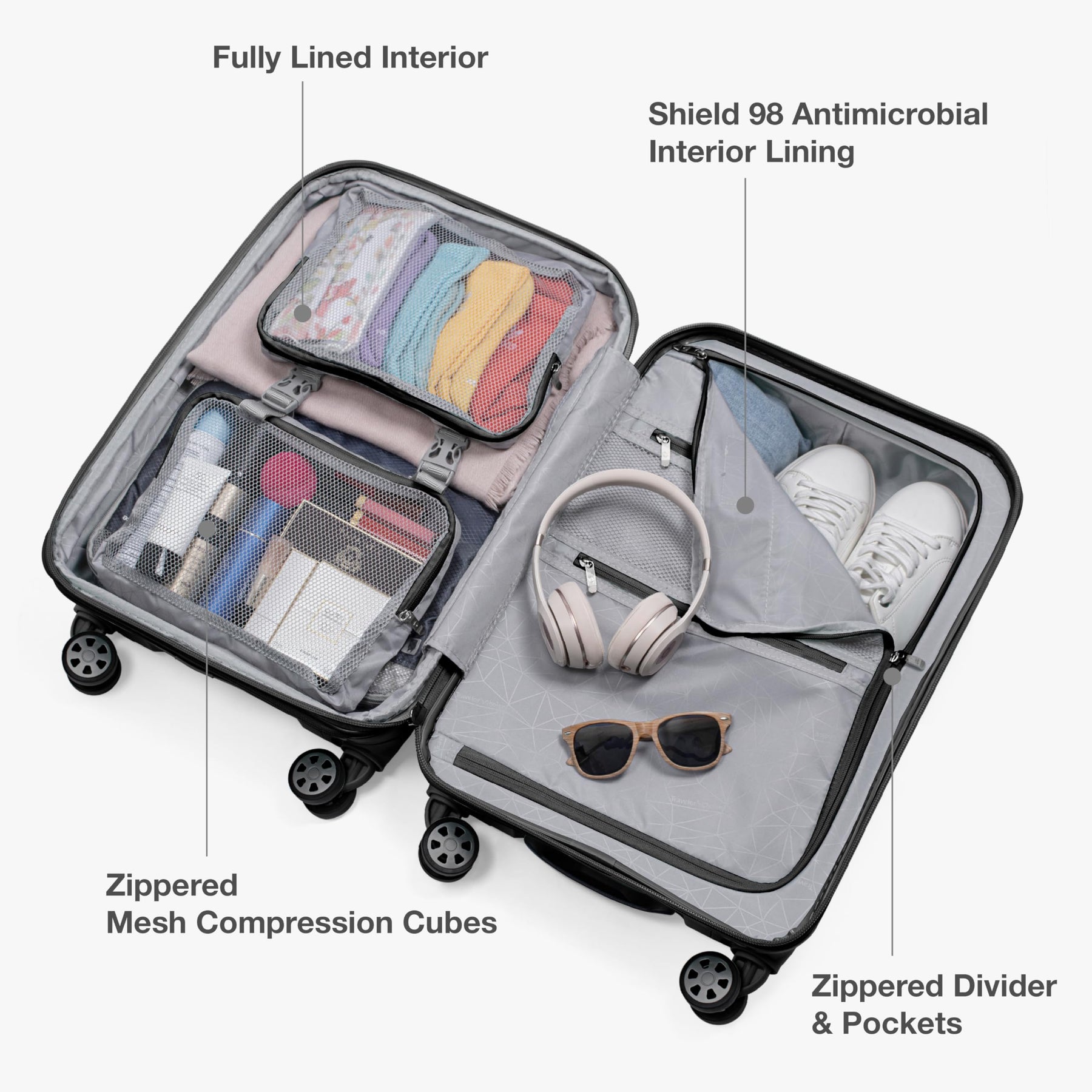 27" Expandable Hardside Luggage – Black