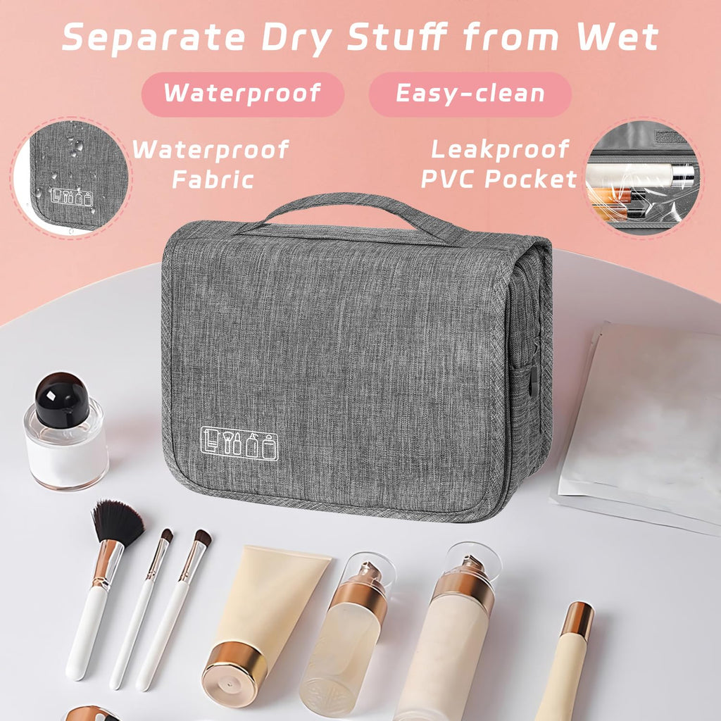 Hanging Travel Toiletry Bag – Grey