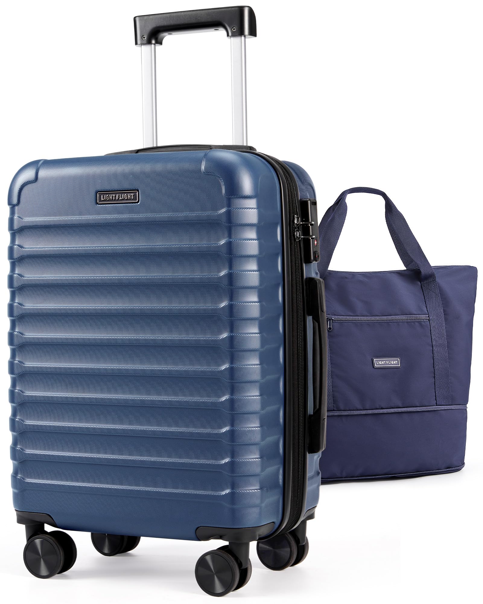 LIGHT FLIGHT Luggage Sets, 3 Piece Durable Suitcase Set with Spinner Wheels, 3 Pcs Hard Shell Lightweight Luggage with TSA Lock, Large Checked Travel Suitcases, 20/24/28 Inch, Royal Blue