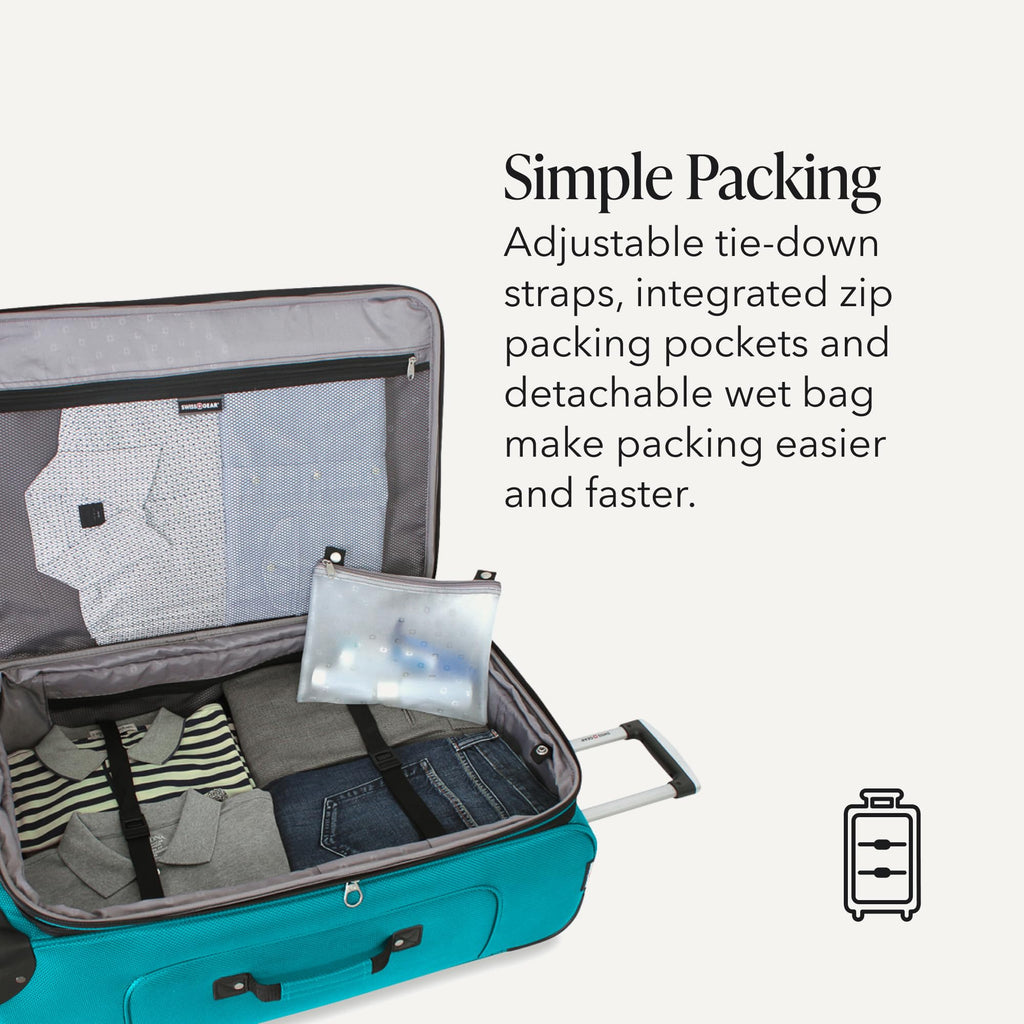 Medium Expandable Softside Luggage – Teal