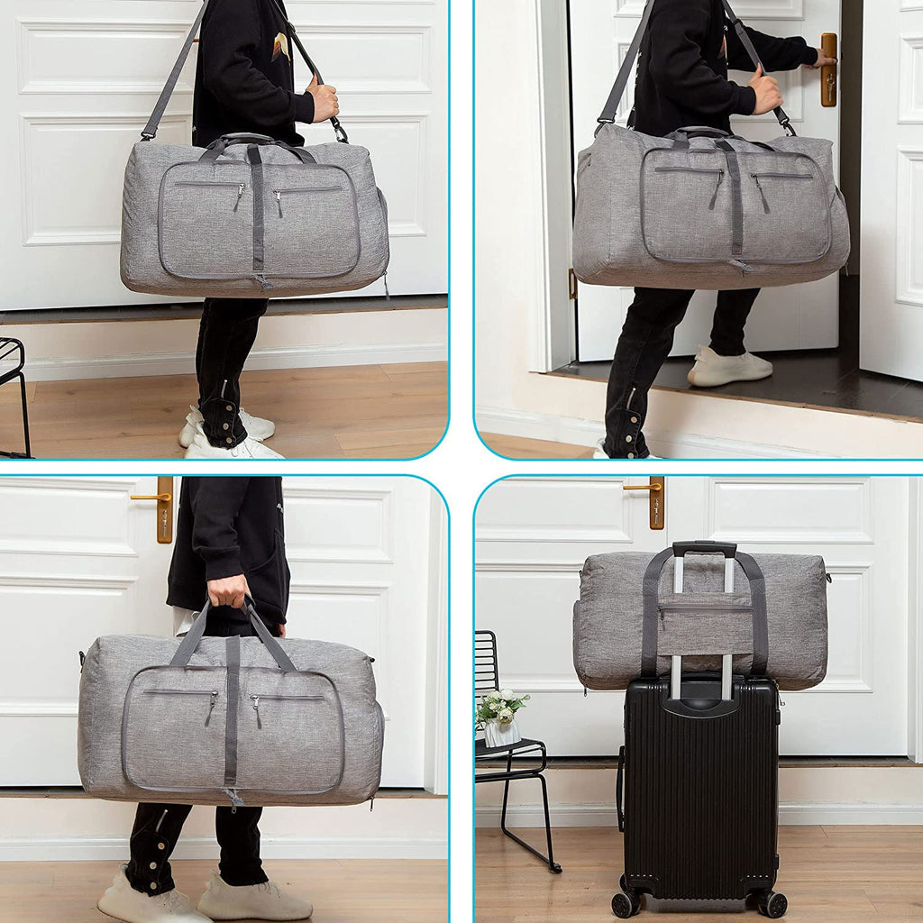 115L Foldable Travel Duffle Bag with Shoe Compartment