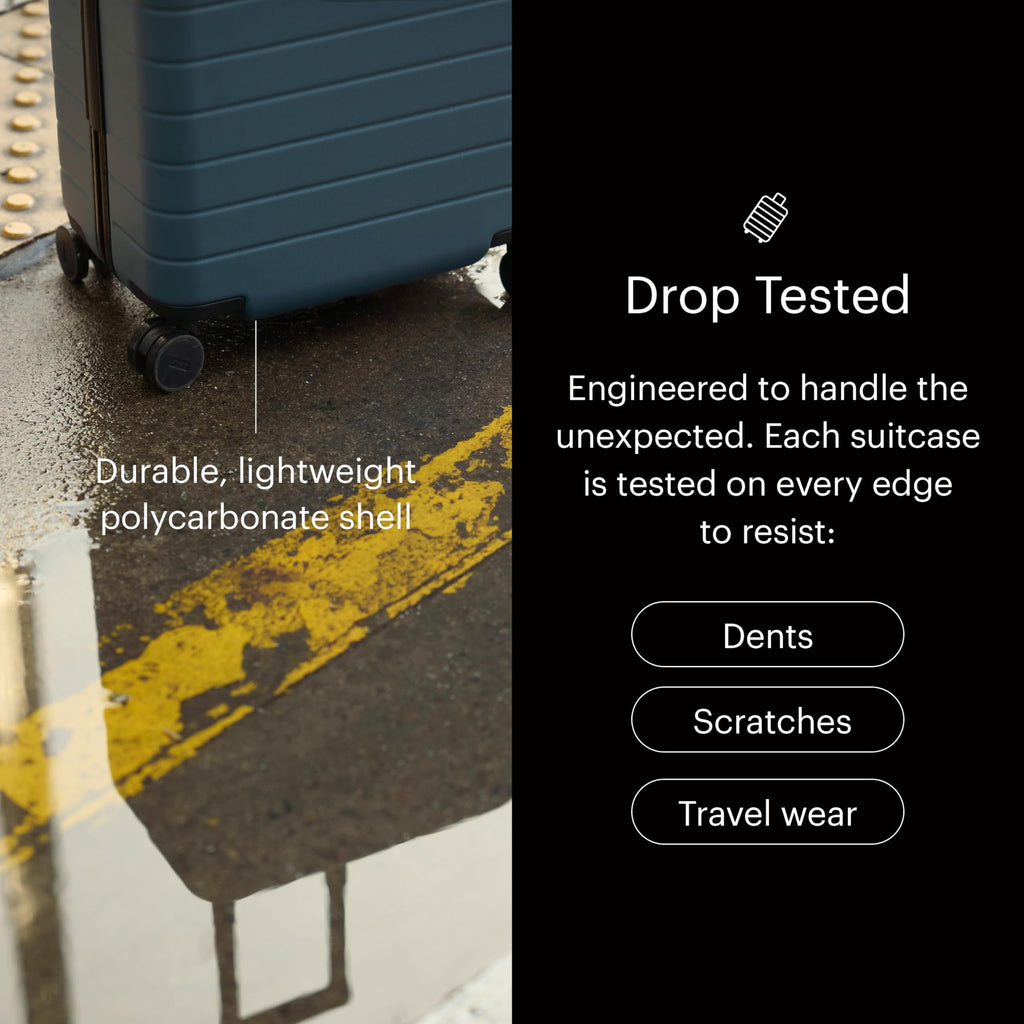 26" Hardside Checked Luggage – Navy Blue
