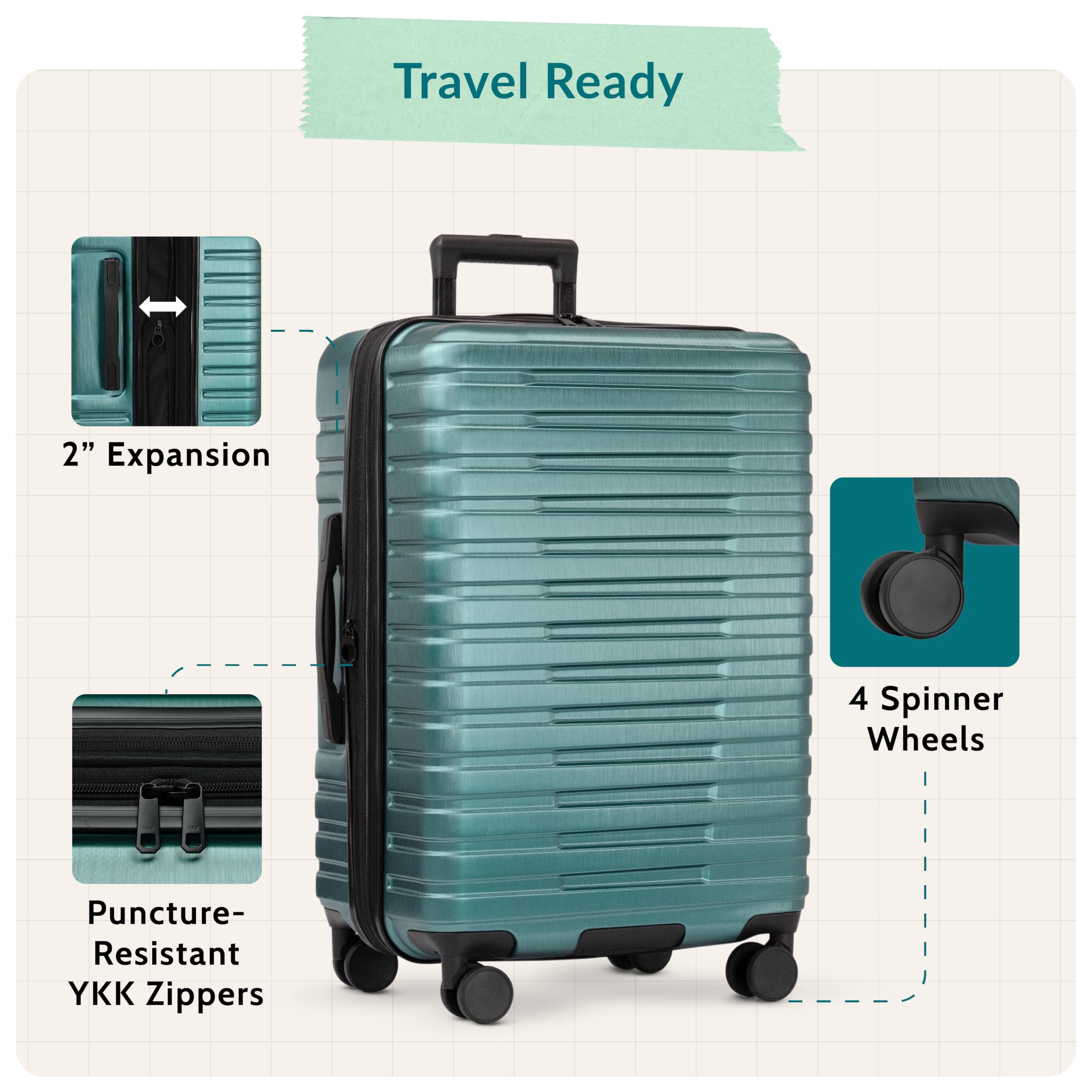 22" Expandable Hardside Carry-On Luggage – Teal