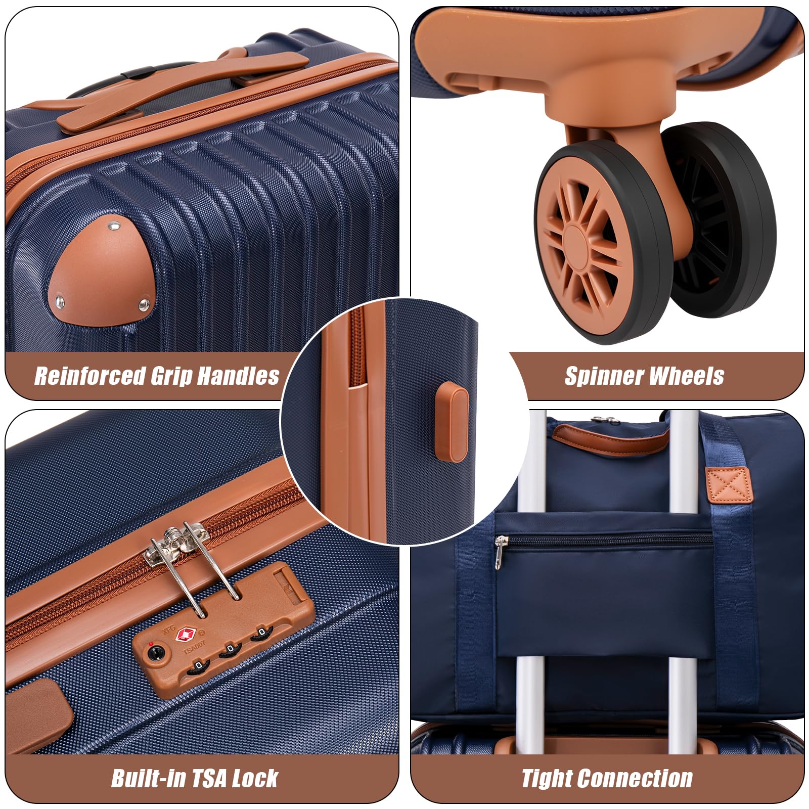 5-Piece Hardside Luggage Set with TSA Lock