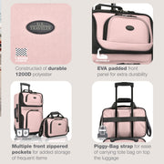 2-Piece Softside Carry-On Luggage Set – Pink