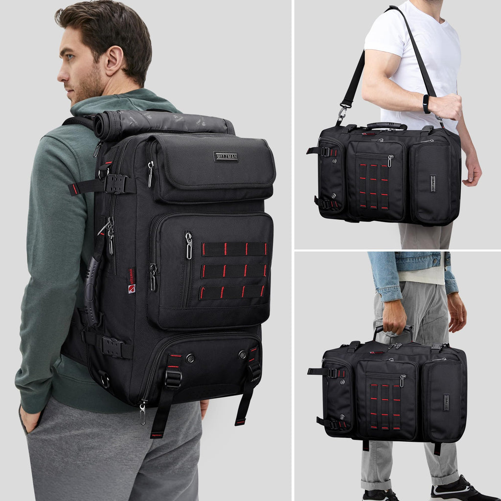 Convertible Carry-On Travel Backpack – Black