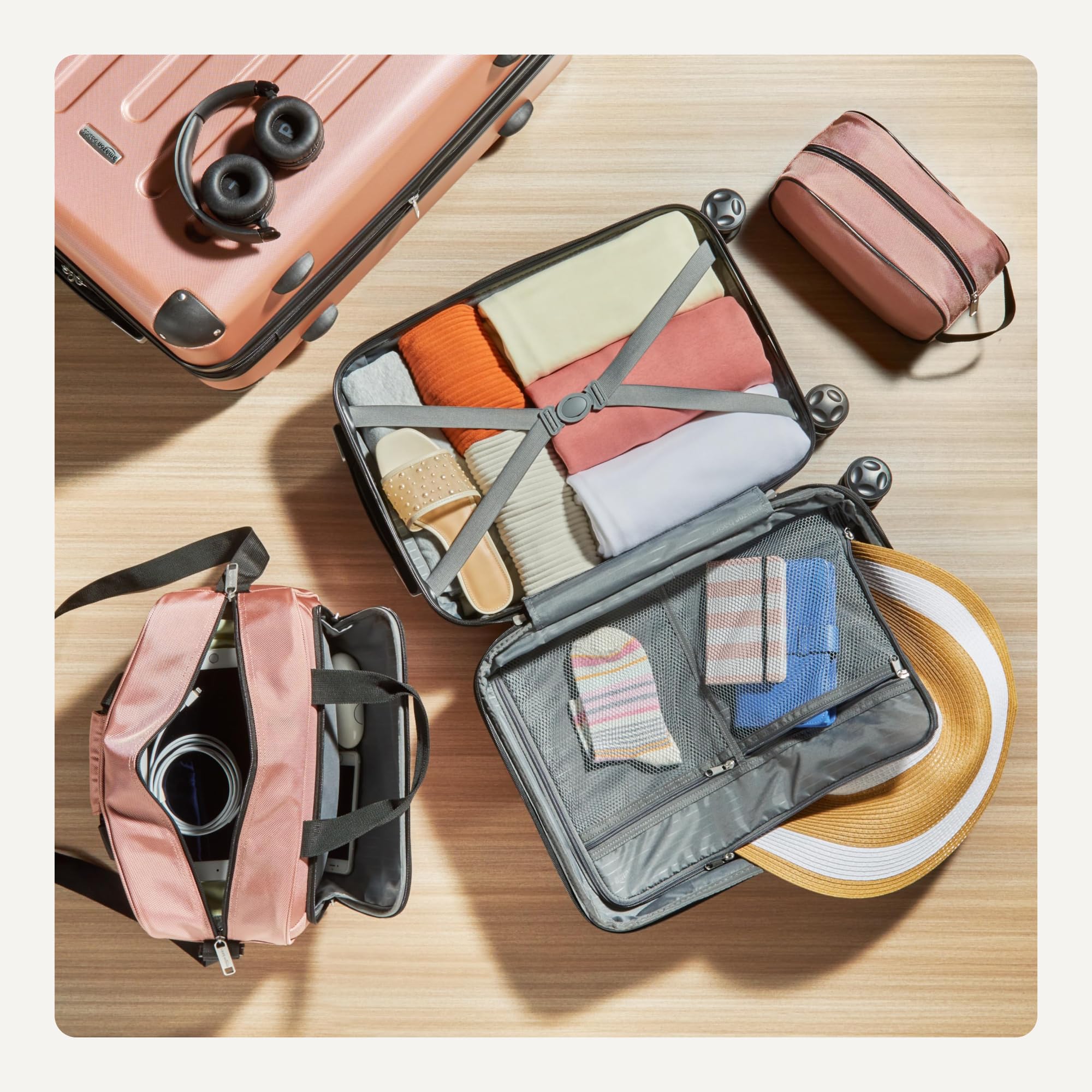 4-Piece Hardside Luggage Set – Rose Gold