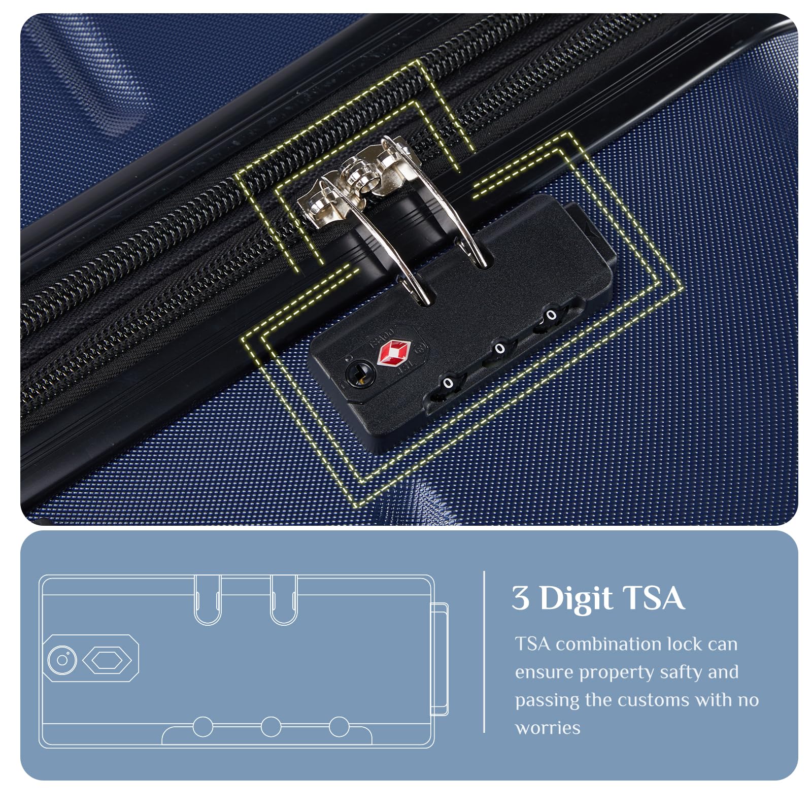 28" Expandable Hardside Luggage with TSA Lock – Blue