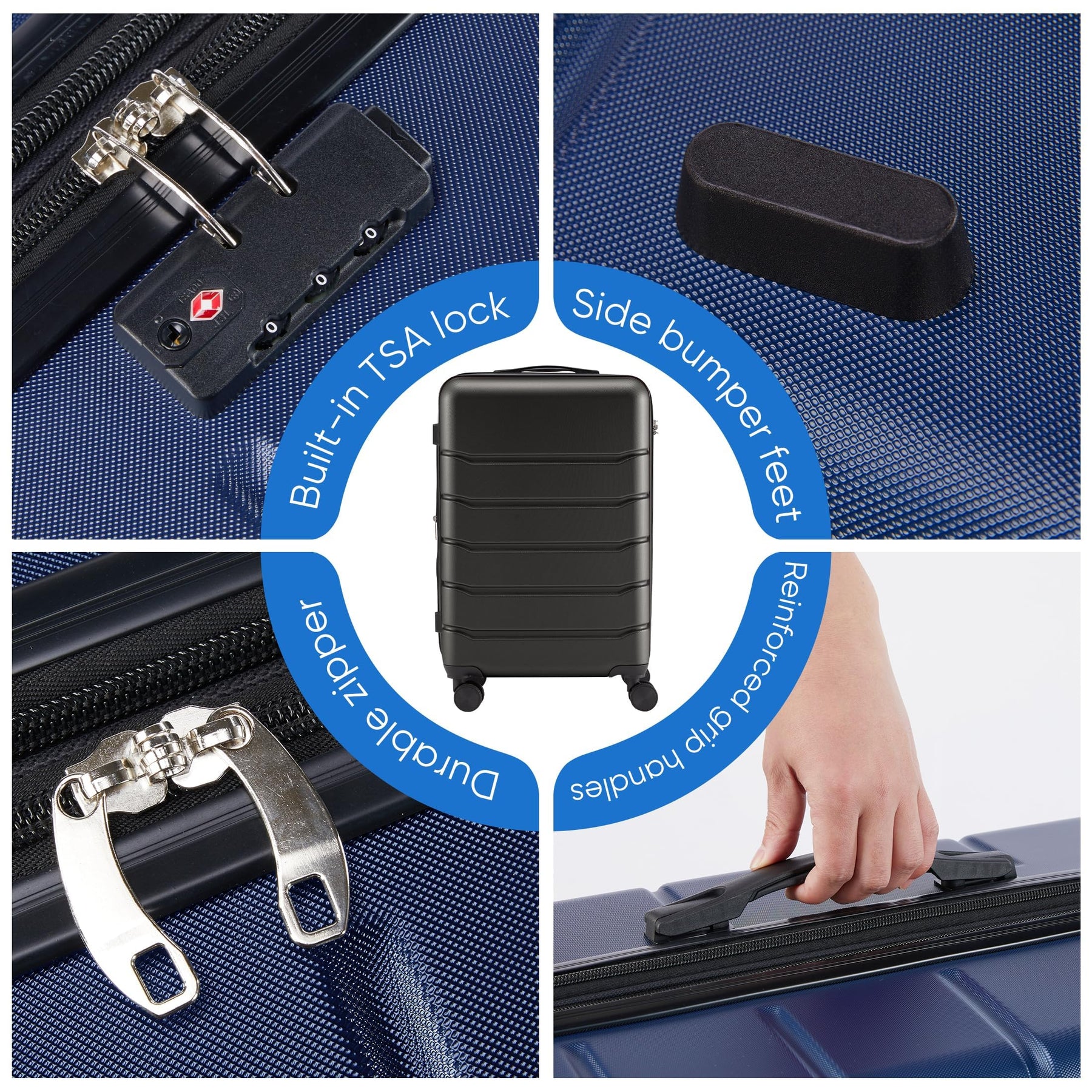 24" Expandable Hardside Luggage with TSA Lock – Blue