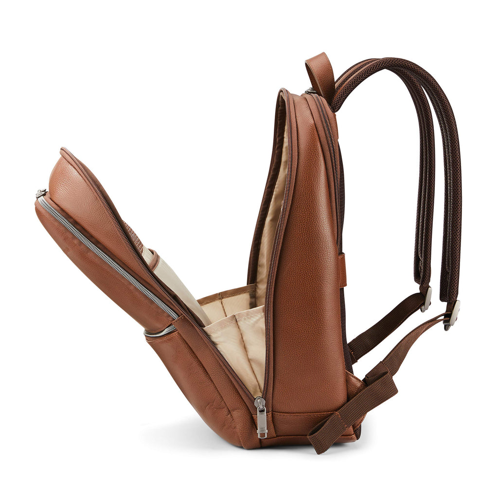Slim Leather Backpack – Cognac