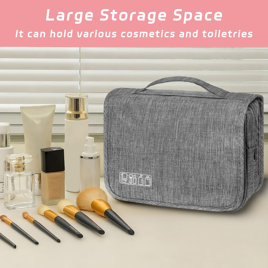 Hanging Travel Toiletry Bag – Grey
