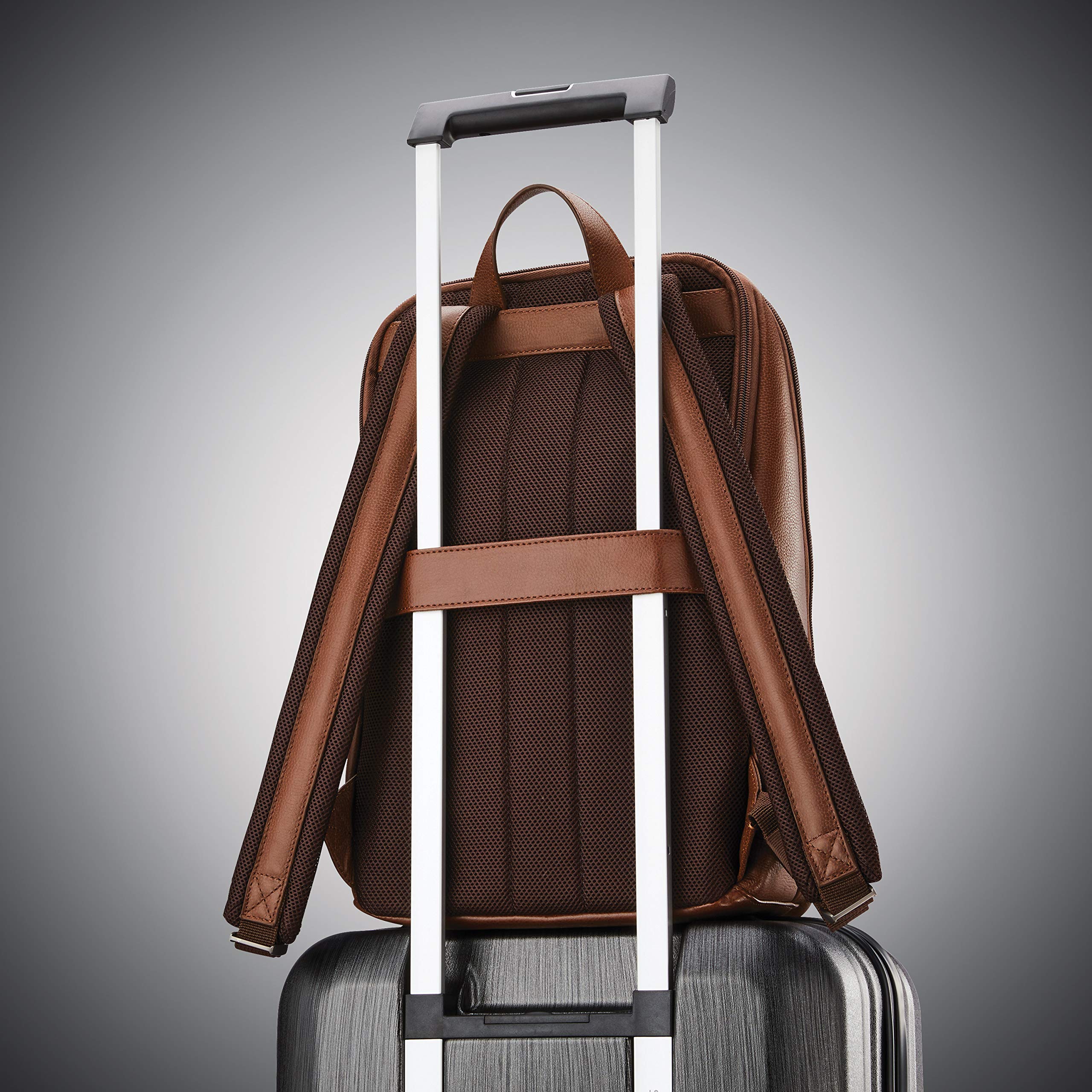 Slim Leather Backpack – Cognac