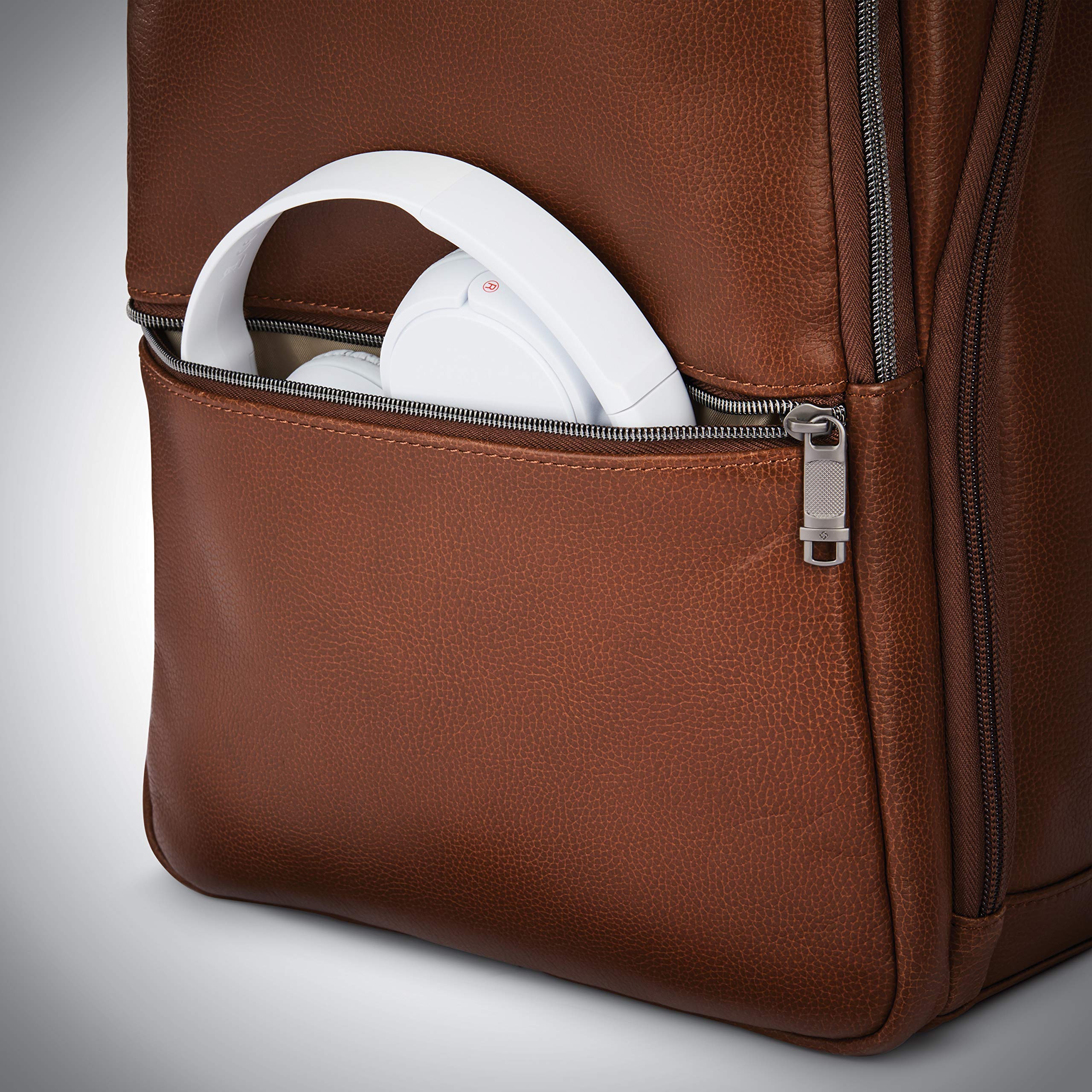 Slim Leather Backpack – Cognac