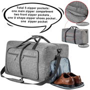 115L Foldable Travel Duffle Bag with Shoe Compartment