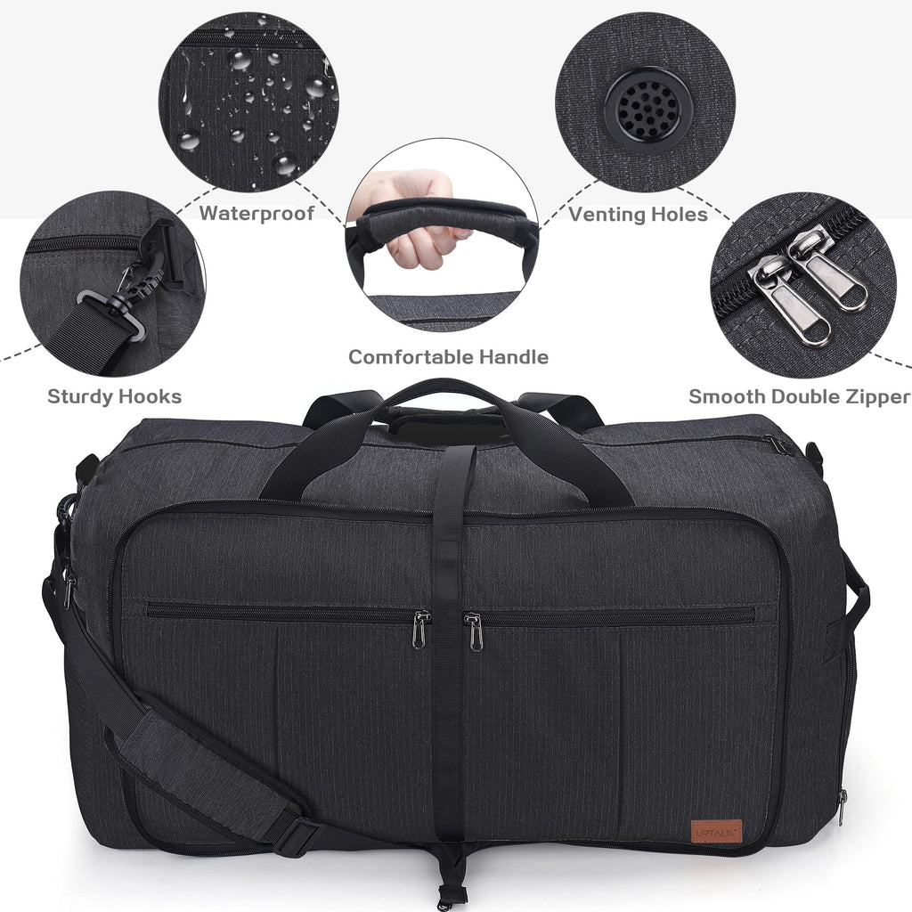 120L Foldable Travel Duffle Bag with Shoe Compartment