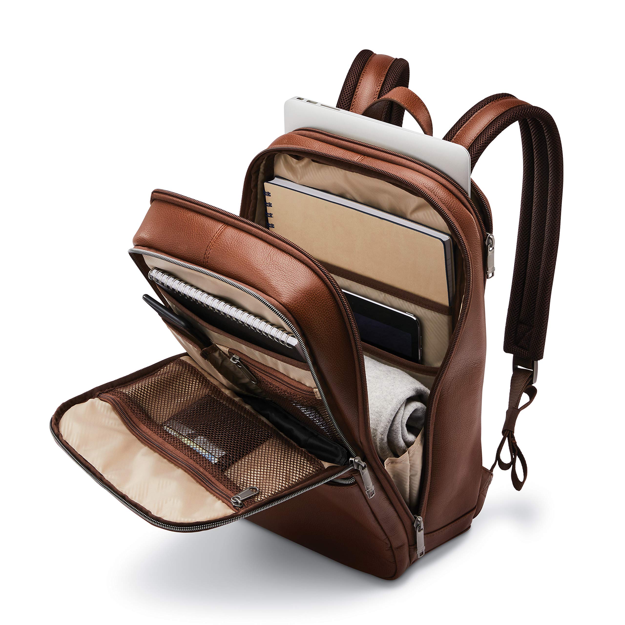 Slim Leather Backpack – Cognac